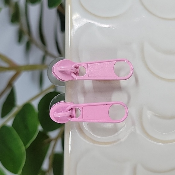 Zipper Stud Earrings, unisex - Picture 4 of 8